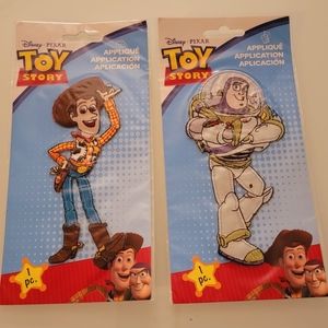 Lot Of 2 Disney Pixar Toy Story Woody Buzz‎ Lightyear Embroidered Iron OnBrand: